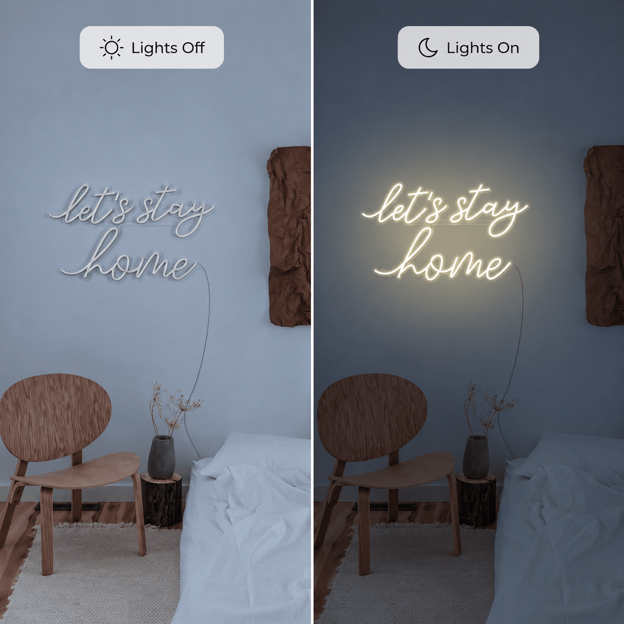 Let S Stay Home Wall Decor LED Neon Sign - Shineneon