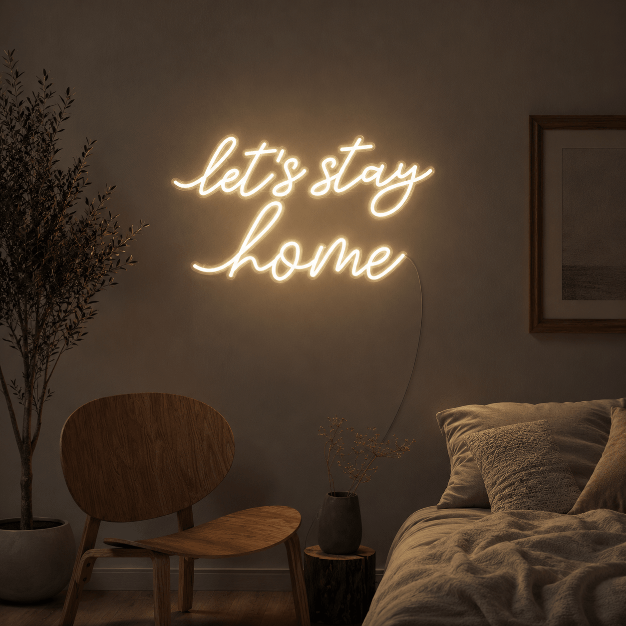 Let S Stay Home Wall Decor LED Neon Sign - Shineneon