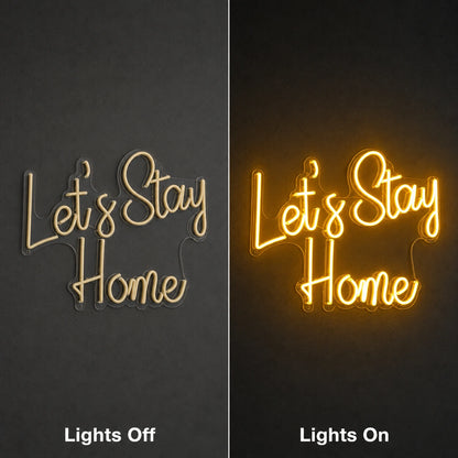 Let S Stay Home Wall Decor LED Neon Sign Home Bar Wall Decoration day and night comparison
