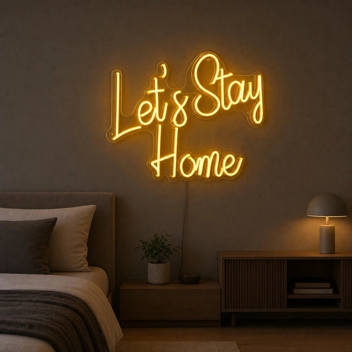 Let S Stay Home Wall Decor LED Neon Sign Man Cave Neon Sign - Shineneon
