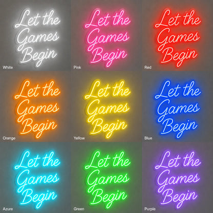 Let The Games Begin Neon Sign LED Neon Sign color grid