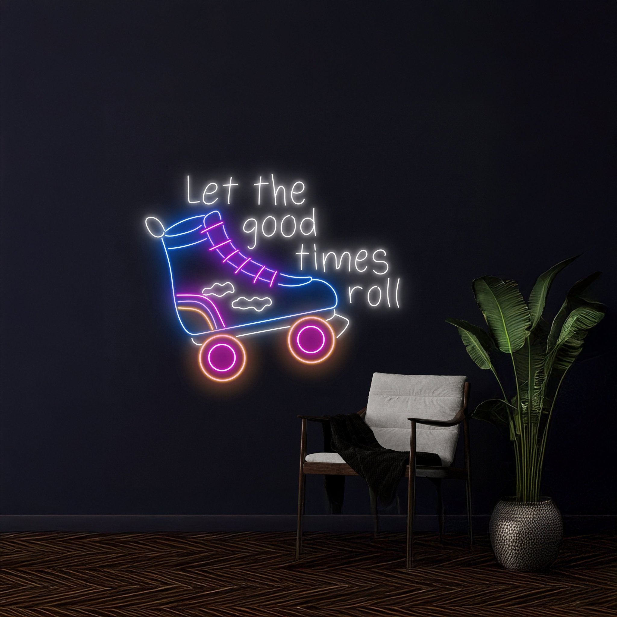 Let The Good Times Roll Roller Skate Led Neon Sign - Shineneon