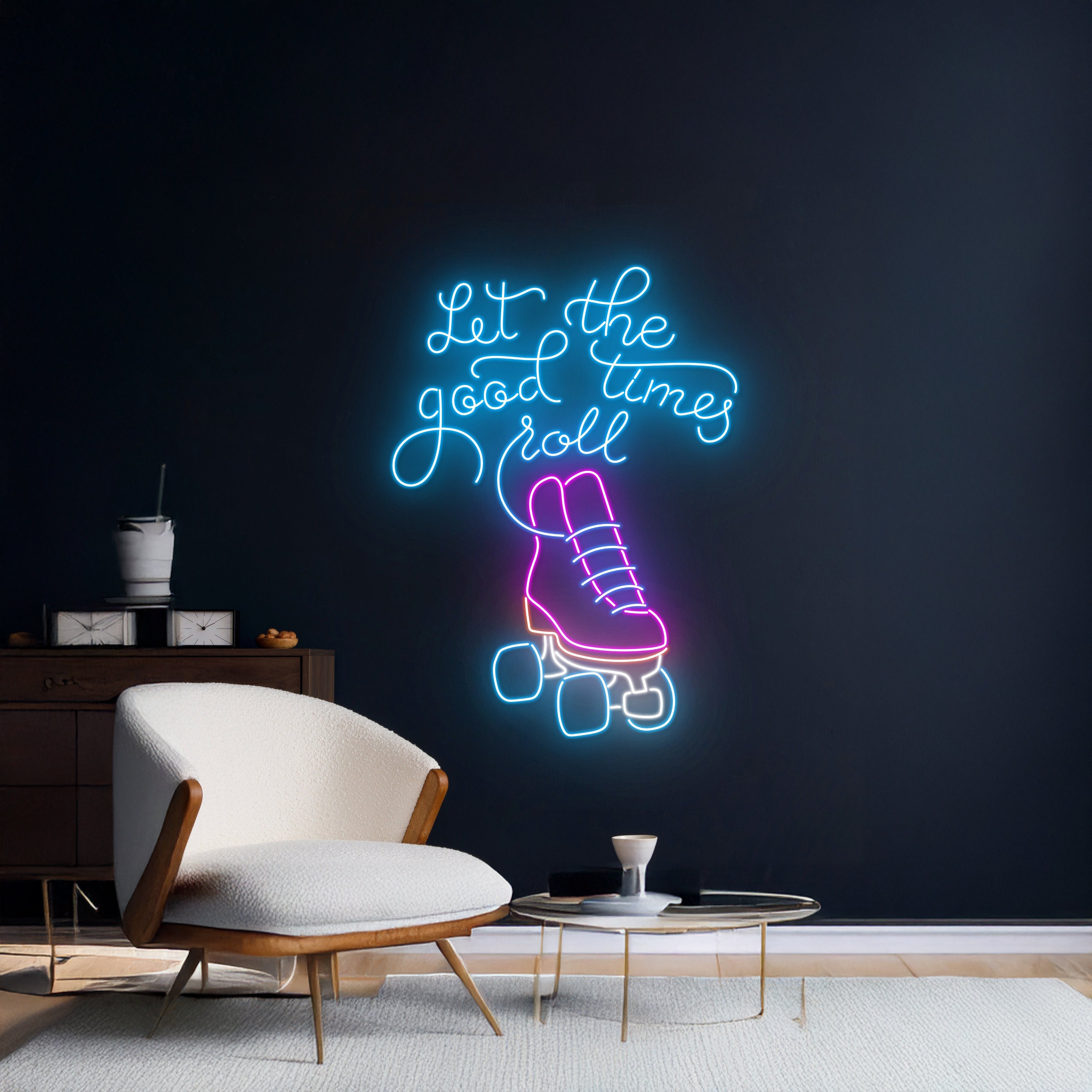 Let The Good Times Roll Roller Skate Led Neon Signs | Shineneon
