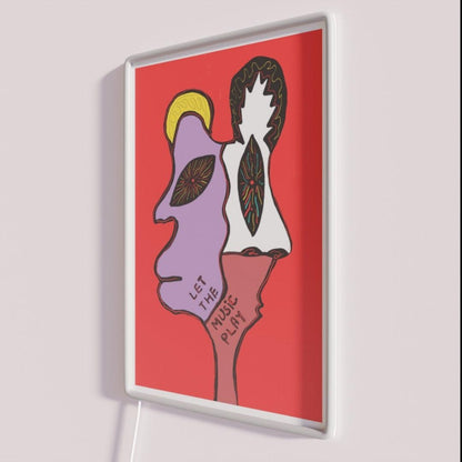 Let The Music Play Rgb Led Neon Sign Abstract Wall Decor