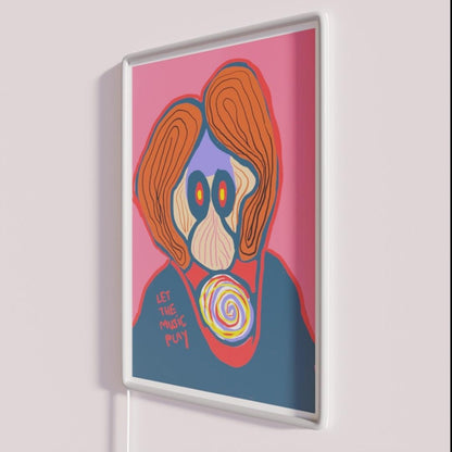 Let The Music Play Rgb Led Neon Sign Bar Abstract Neon Wall Art