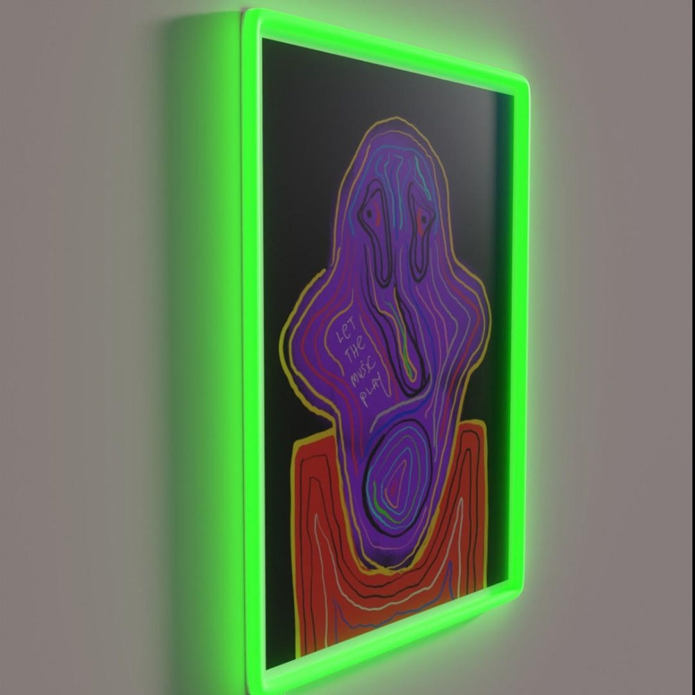 Let The Music Play Rgb Led Neon Sign Bar Aesthetic Wall Decor