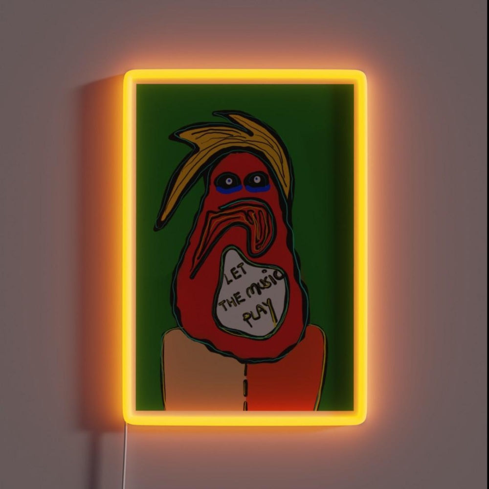 Let The Music Play Rgb Led Neon Sign Bar Art Decor Neon Sign