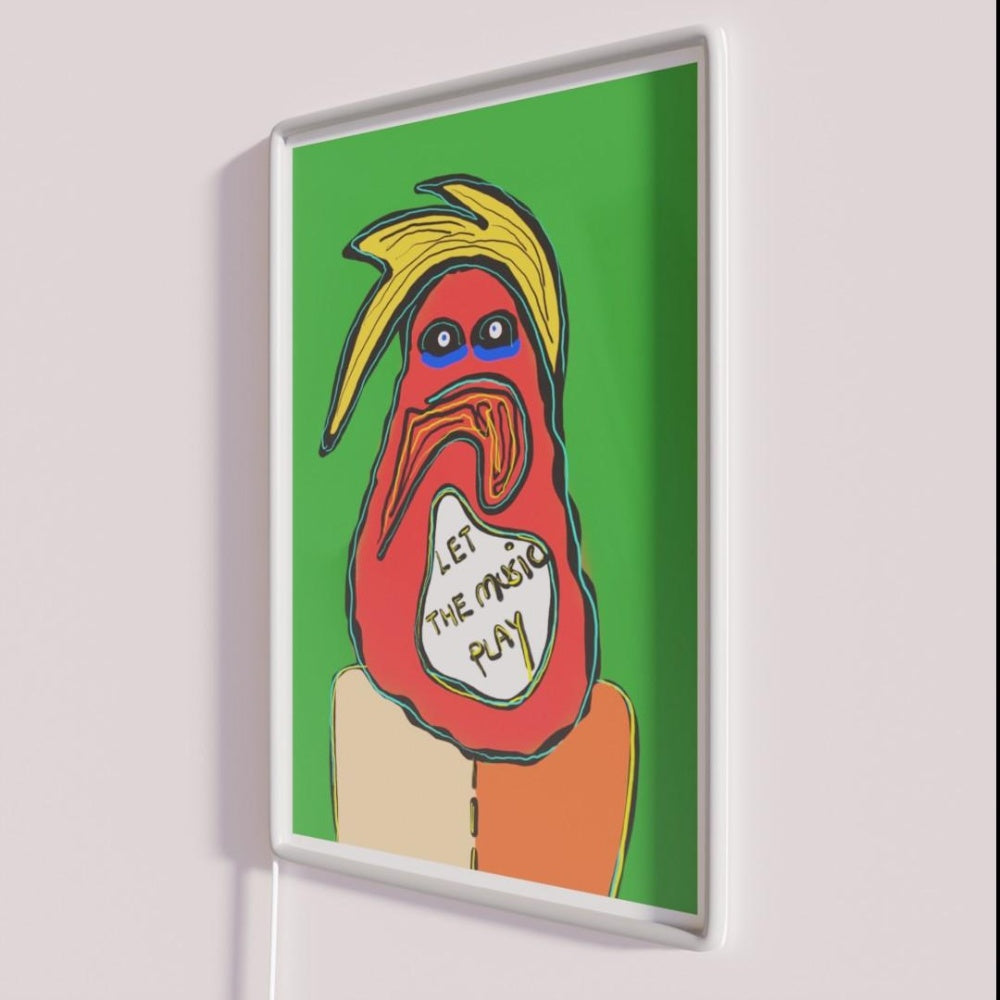 Let The Music Play Rgb Led Neon Sign Bar Art Decor Neon Sign