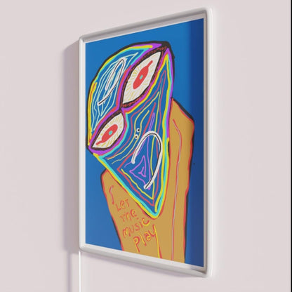 Let The Music Play Rgb Led Neon Sign Bar Art Neon Sign