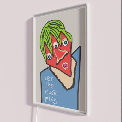 Let The Music Play Rgb Led Neon Sign Bar Art Wall Decor