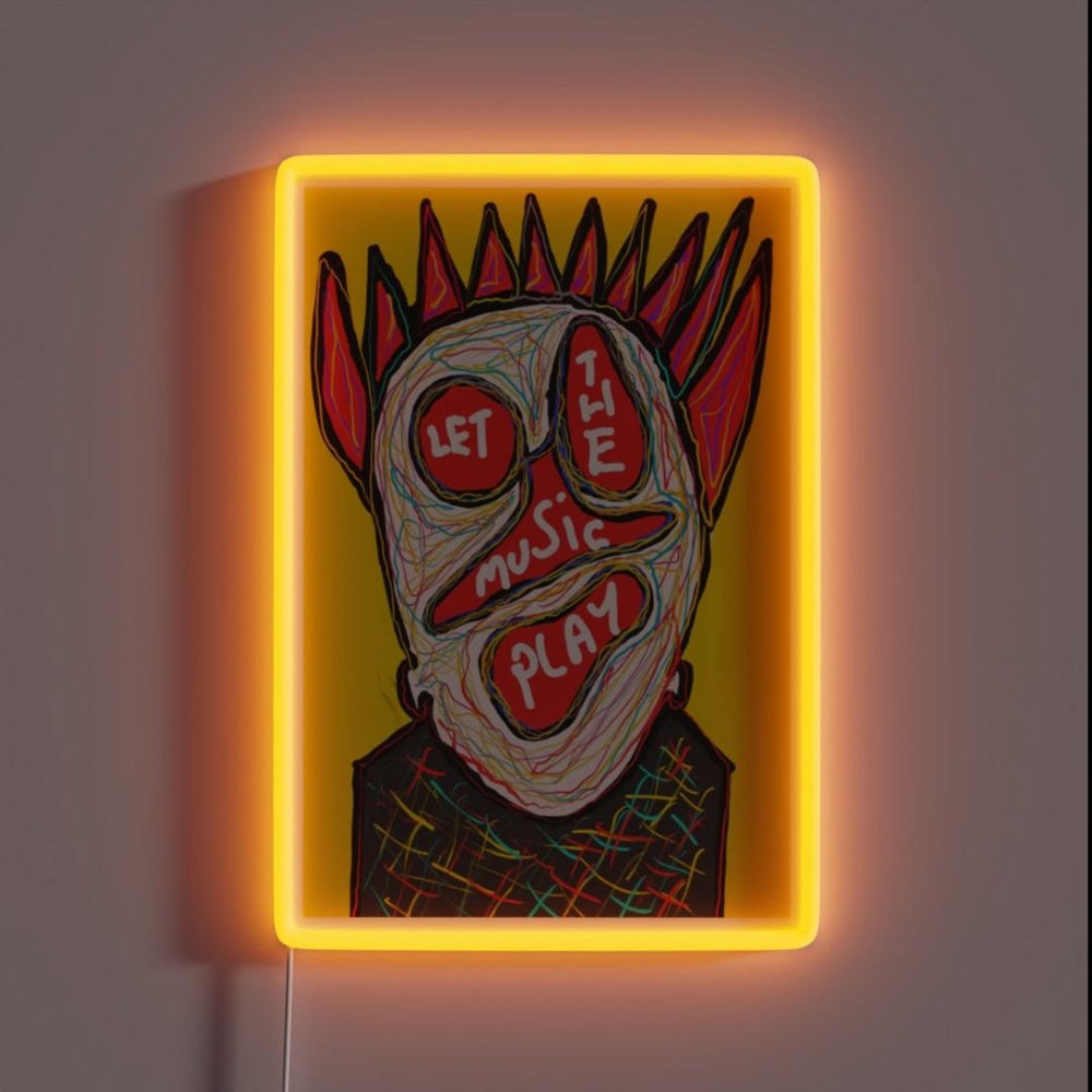 Let The Music Play Rgb Led Neon Sign Bar Decor Custom Neon