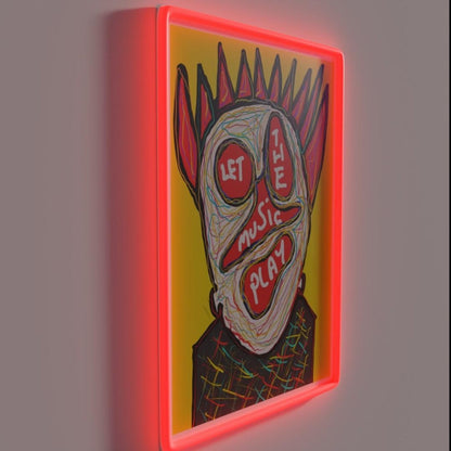 Let The Music Play Rgb Led Neon Sign Bar Decor Custom Neon