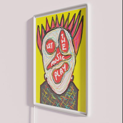 Let The Music Play Rgb Led Neon Sign Bar Decor Custom Neon