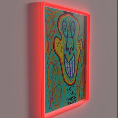 Let The Music Play Rgb Led Neon Sign Bar Decors Green