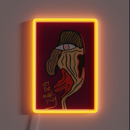 Let The Music Play Rgb Led Neon Sign Bar Living Room Wall Decor