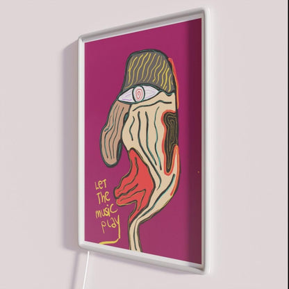 Let The Music Play Rgb Led Neon Sign Bar Living Room Wall Decor