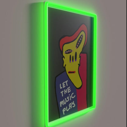 Let The Music Play Rgb Led Neon Sign Bar Neon Sign For Gallery