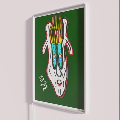 Let The Music Play Rgb Led Neon Sign Bar Neon Sign Wall Art