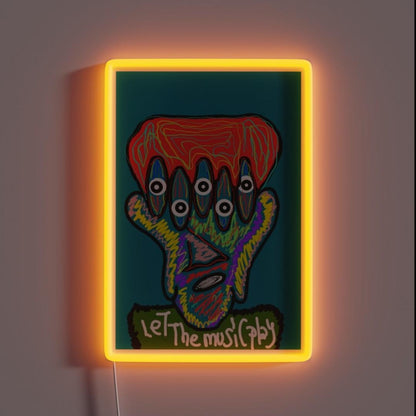 Let The Music Play Rgb Led Neon Sign Bar Pop Art Neon Sign