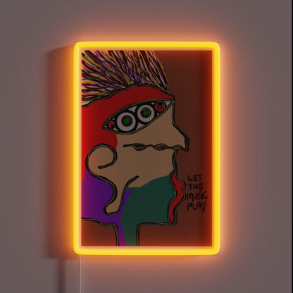 Let The Music Play Rgb Led Neon Sign Bar Rustic Wall Decor