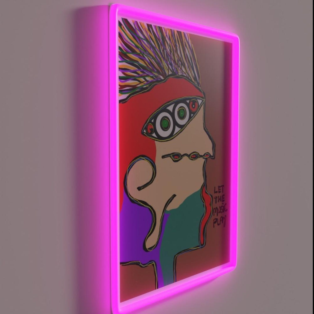 Let The Music Play Rgb Led Neon Sign Bar Rustic Wall Decor