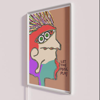 Let The Music Play Rgb Led Neon Sign Bar Rustic Wall Decor