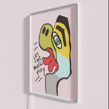 Let The Music Play Rgb Led Neon Sign Bar Storefront Neon Sign