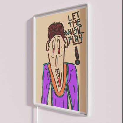 Let The Music Play Rgb Led Neon Sign Bar Uv Neon Quote Wall Art