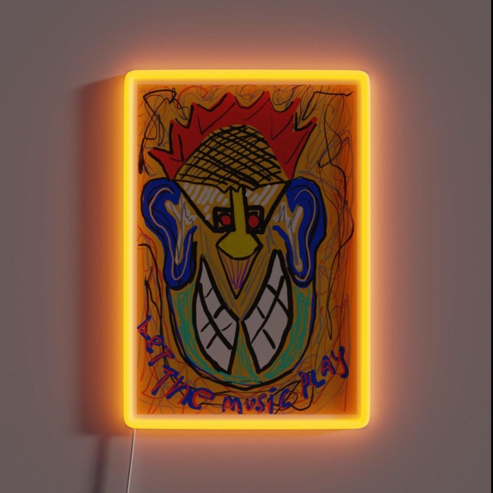 Let The Music Play Rgb Led Neon Sign Bar Uv Printed Decor