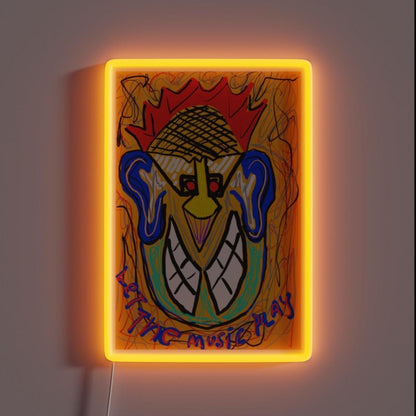 Let The Music Play Rgb Led Neon Sign Bar Uv Printed Decor