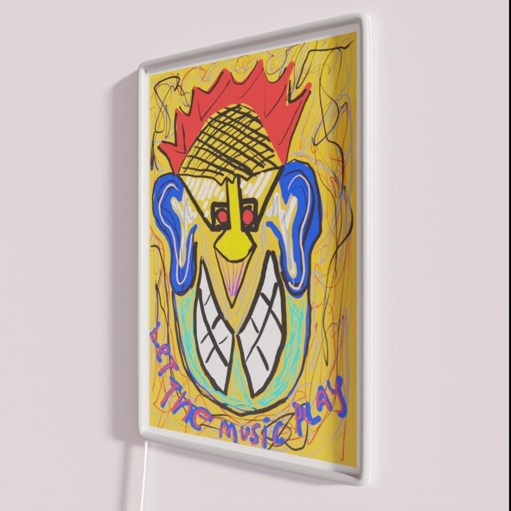 Let The Music Play Rgb Led Neon Sign Bar Uv Printed Decor