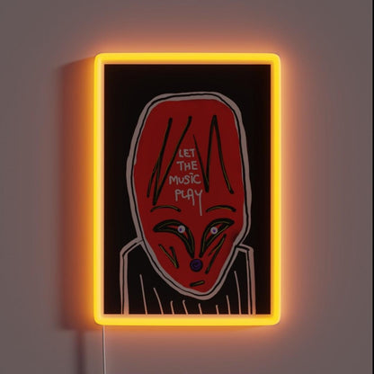 Let The Music Play Rgb Led Neon Sign Bar Uv Printed Neon Art Wall Decor