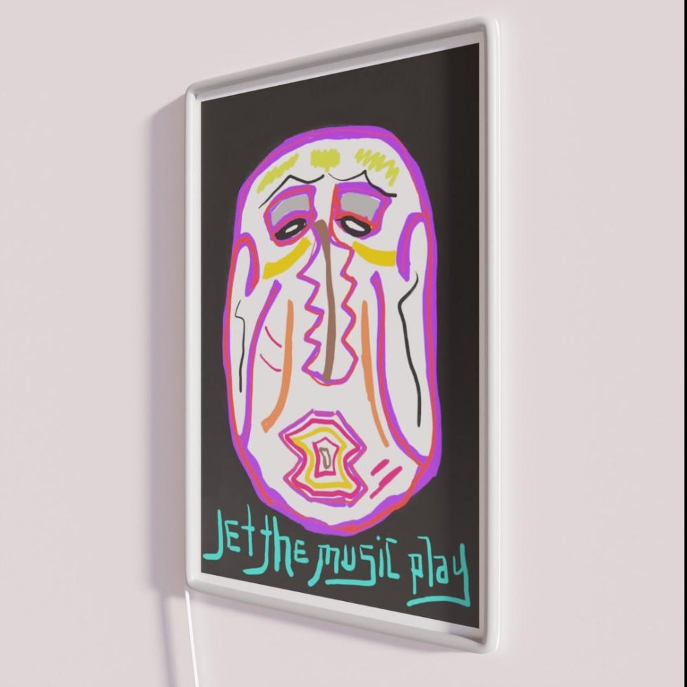 Let The Music Play Rgb Led Neon Sign Bar Uv Wall Decor