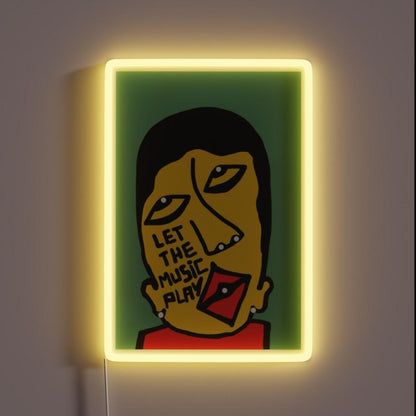 Let The Music Play Rgb Led Neon Sign Bar Uv Wall Neon Sign For Business