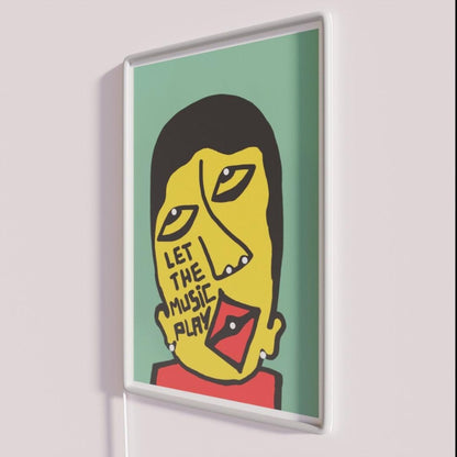 Let The Music Play Rgb Led Neon Sign Bar Uv Wall Neon Sign For Business