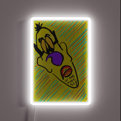 Let The Music Play Rgb Led Neon Sign Bar Uv Wall Storefront Neon Sign