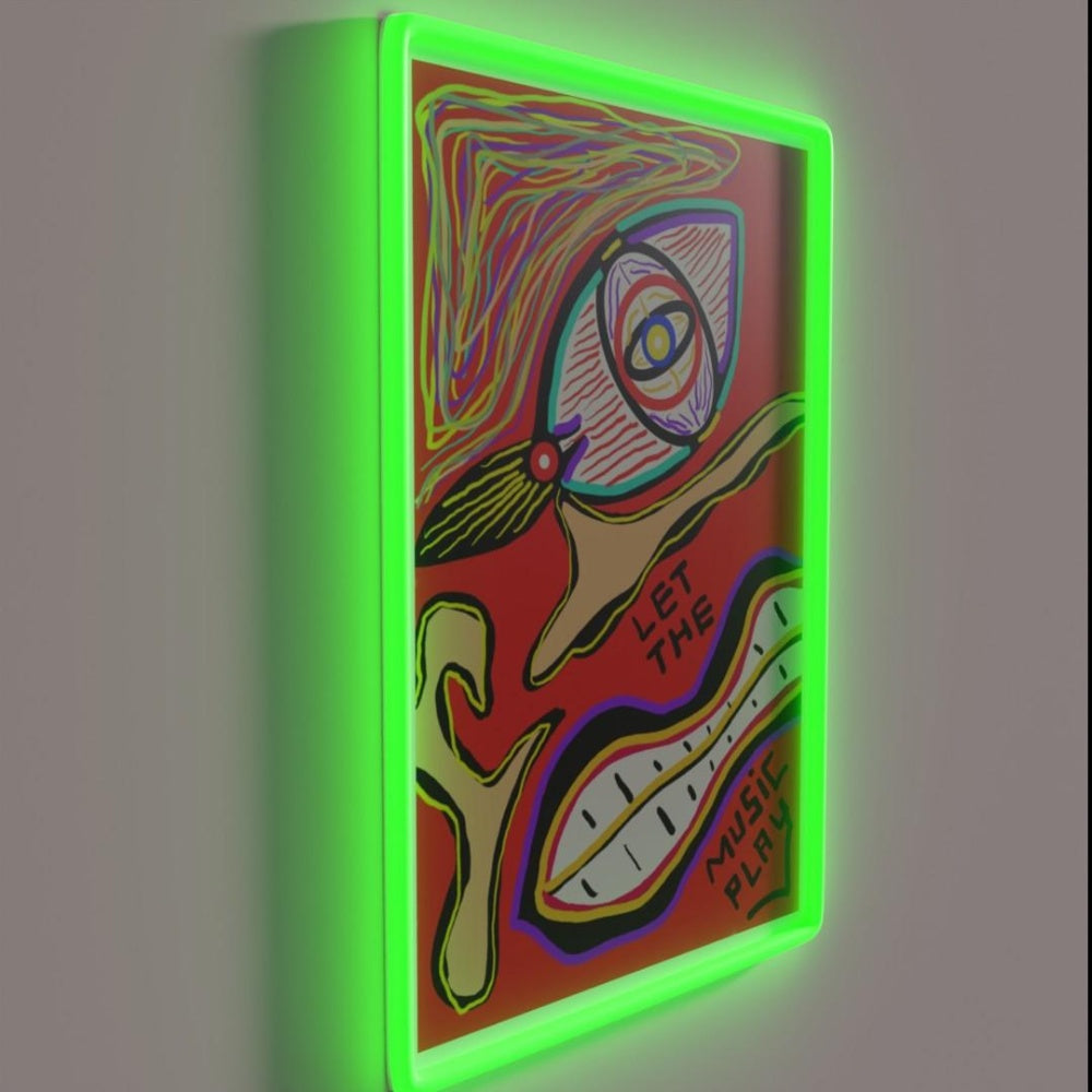 Let The Music Play Rgb Led Neon Sign Bar Wall Decor