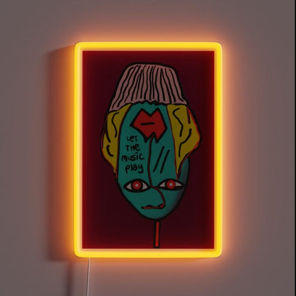 Let The Music Play Rgb Led Neon Sign Bar Wall Decor Custom Neon Sign