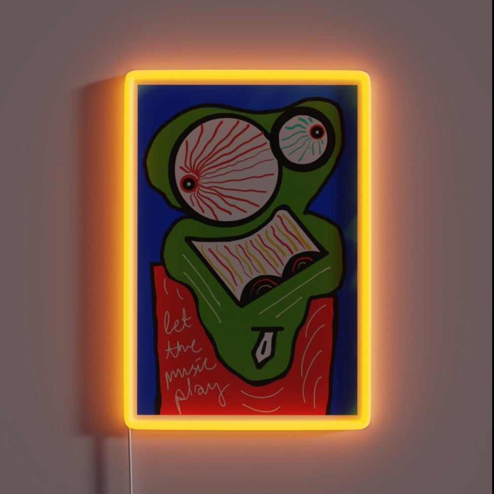 Let The Music Play Rgb Led Neon Sign Bar Wall Decor Custom Wall Decor