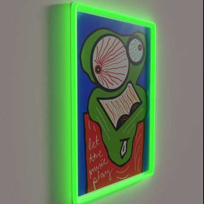 Let The Music Play Rgb Led Neon Sign Bar Wall Decor Custom Wall Decor