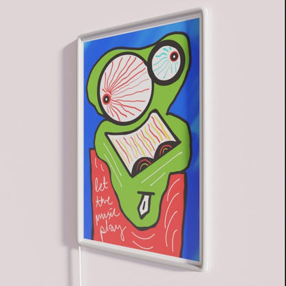 Let The Music Play Rgb Led Neon Sign Bar Wall Decor Custom Wall Decor