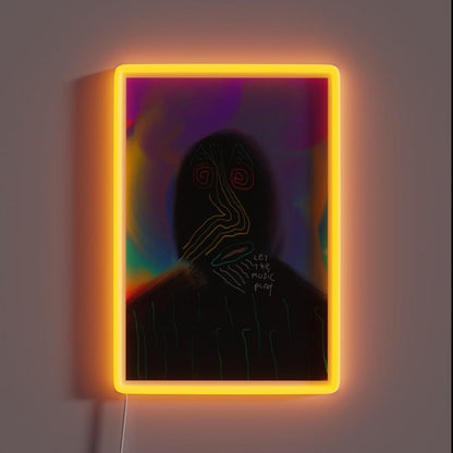 Let The Music Play Rgb Led Neon Sign Colorful Wall Decor - Custom LED neon sign front view