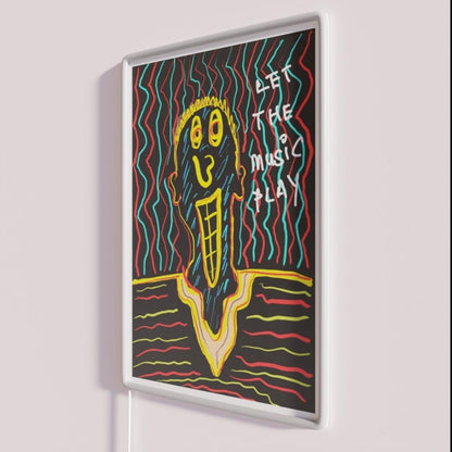 Let The Music Play Rgb Led Neon Sign Custom Art Neon