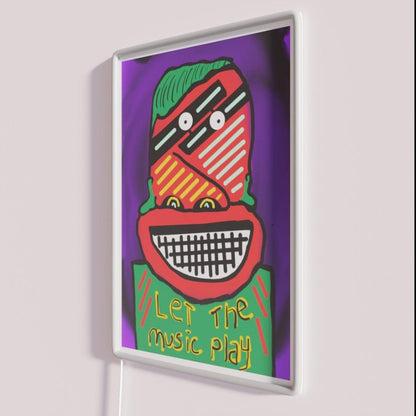 Let The Music Play Rgb Led Neon Sign Custom Neon Wall Art