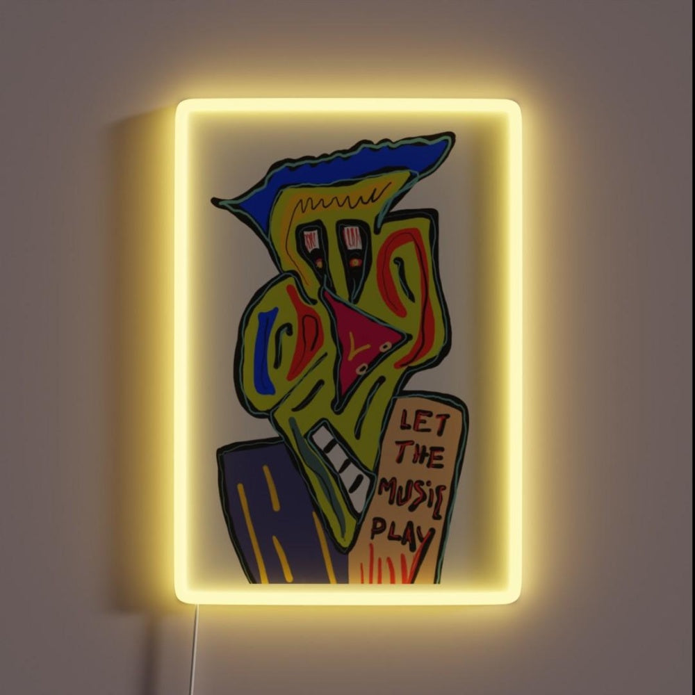 Let The Music Play Rgb Led Neon Sign Custom Wall Decors
