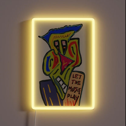 Let The Music Play Rgb Led Neon Sign Custom Wall Decors