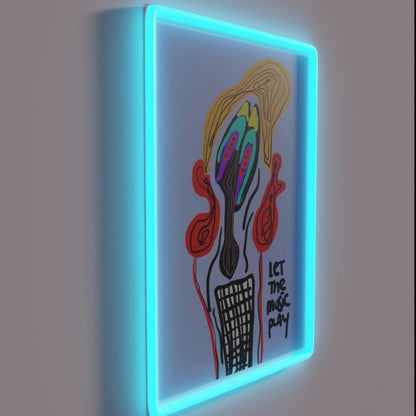 Let The Music Play Rgb Led Neon Sign Neon Sign Wall Art