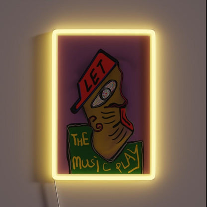 Let The Music Play Rgb Led Neon Sign Restaurant Artistic Neon Light