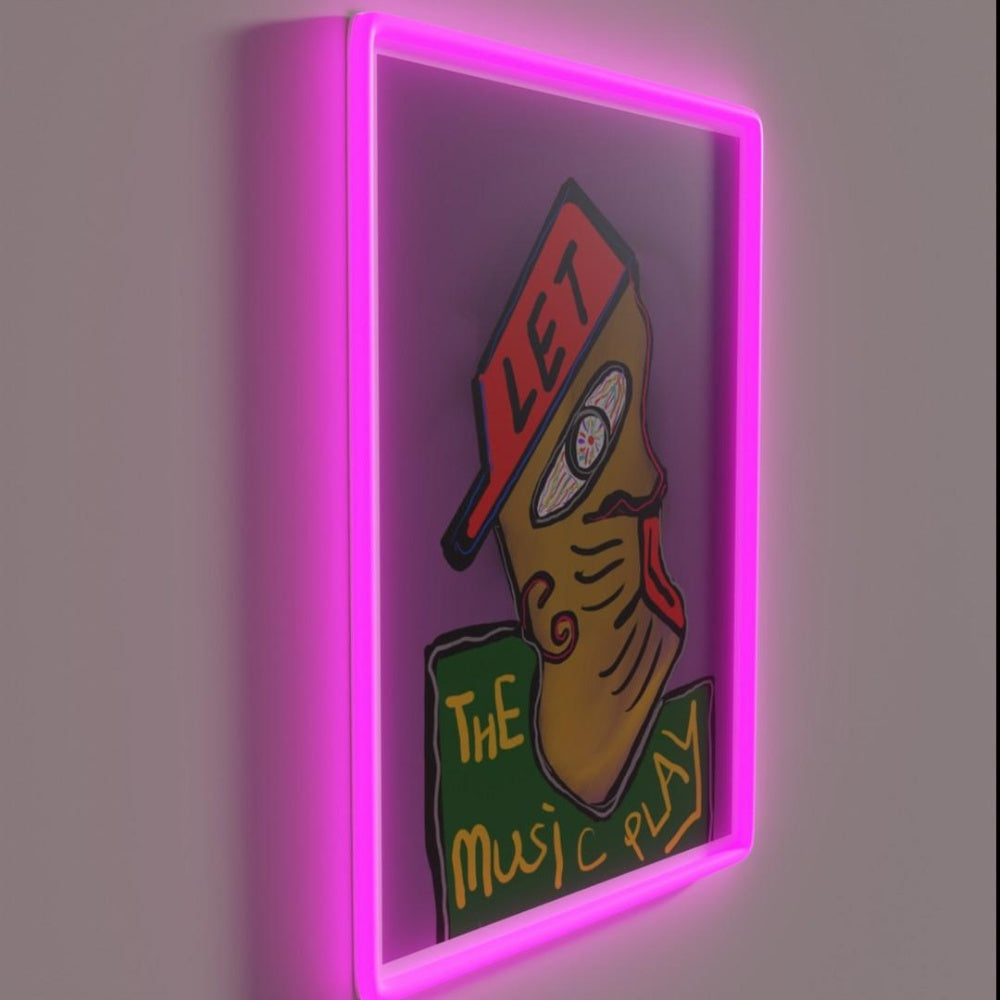 Let The Music Play Rgb Led Neon Sign Restaurant Artistic Neon Light