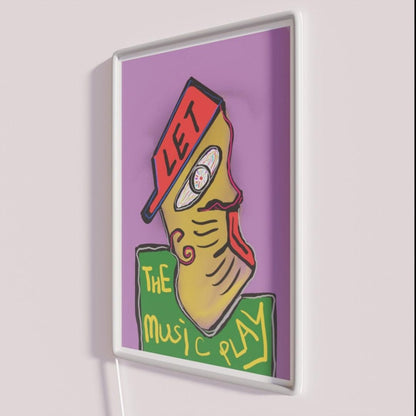 Let The Music Play Rgb Led Neon Sign Restaurant Artistic Neon Light